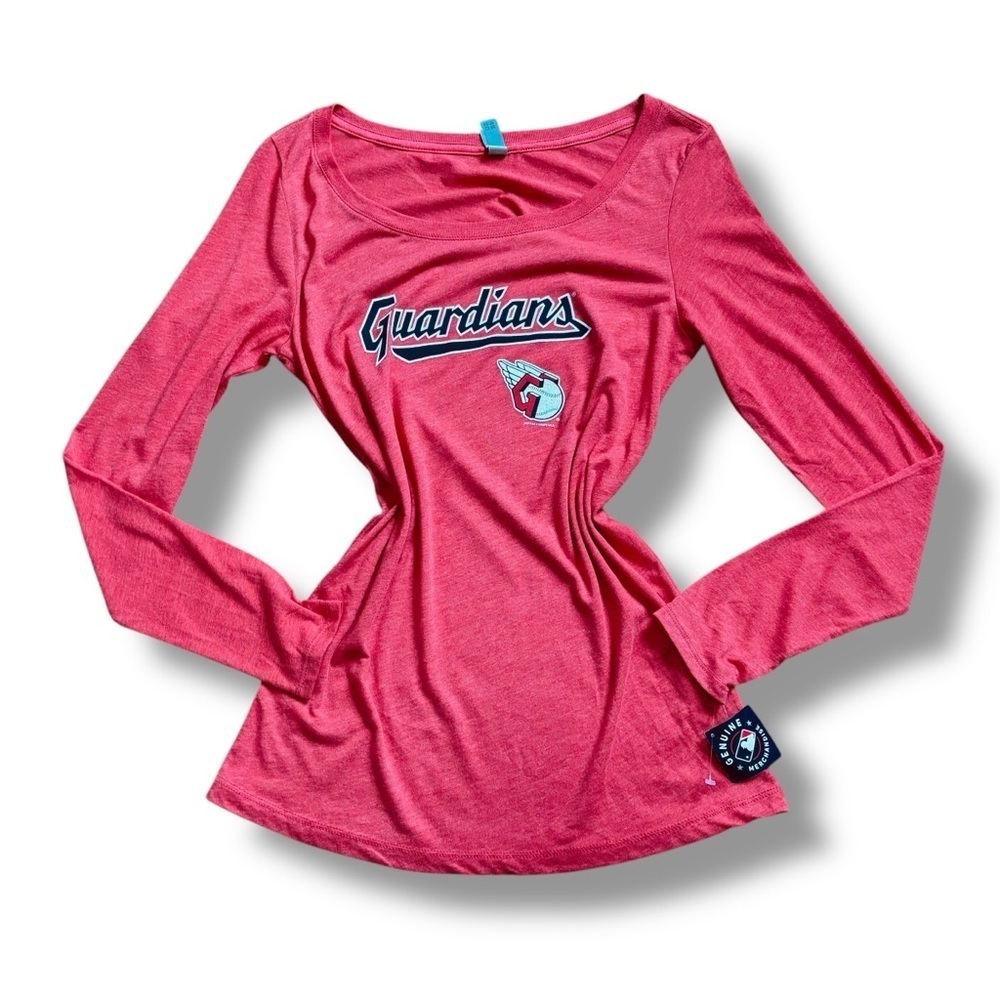 NWT Cleveland Guardians MLB Baseball Red Super Soft Long Sleeve T-Shirt Large